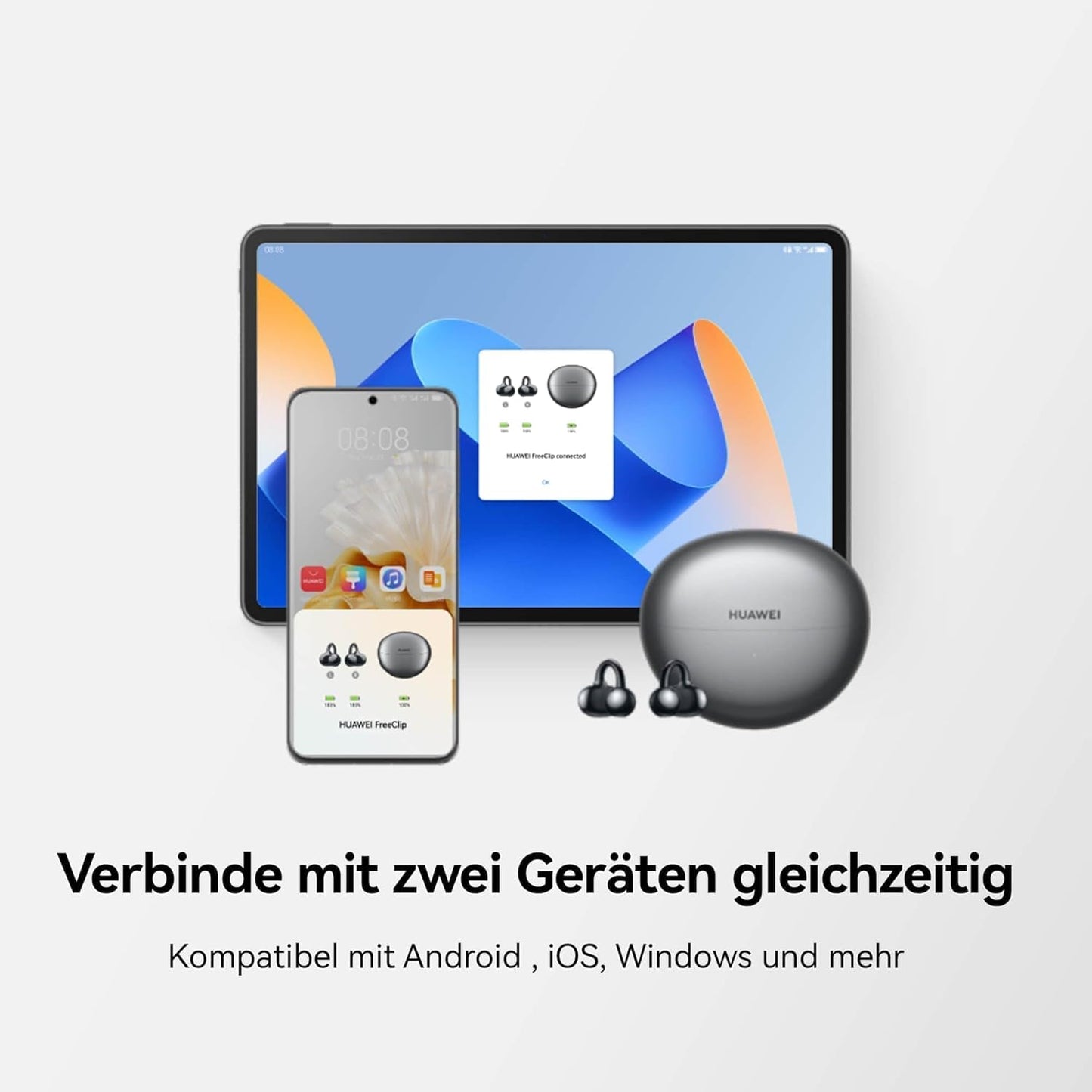 FreeClip mit KI-Hintergrundgeräuschunterdrückung, HUAWEI FreeClip Lila