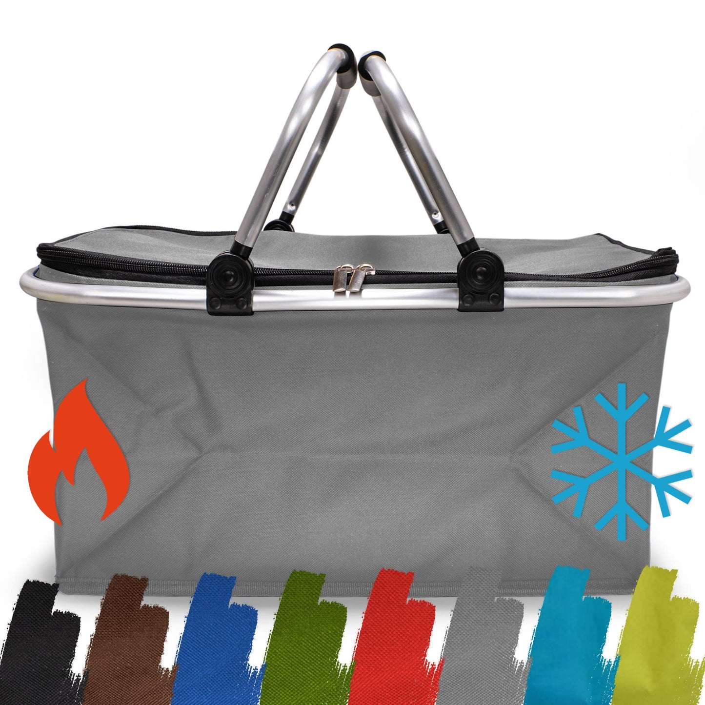 Faltbarer Isolier-Einkaufskorb, 4er-Set, Thermo - 4x Pack Grau