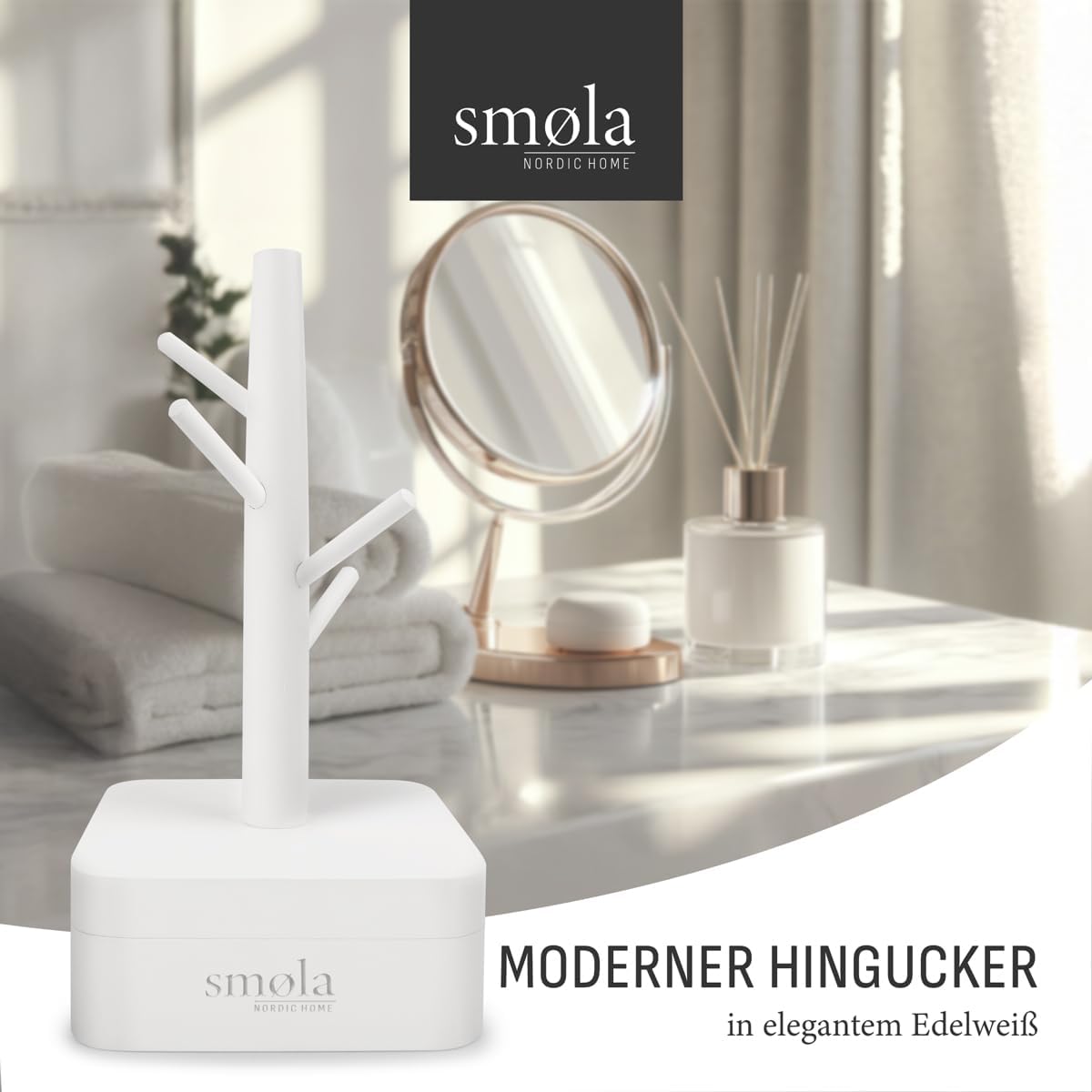 Schmuckbaum mit Aufbewahrungsbox, Weiss