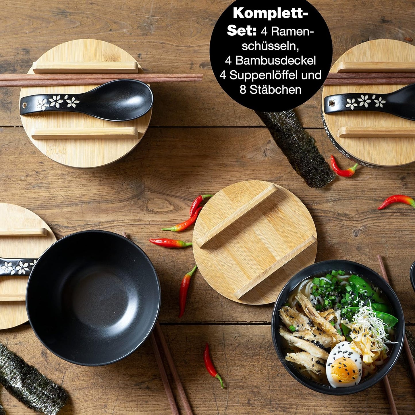 4er-Set Ramen Schüssel, 4x Schale