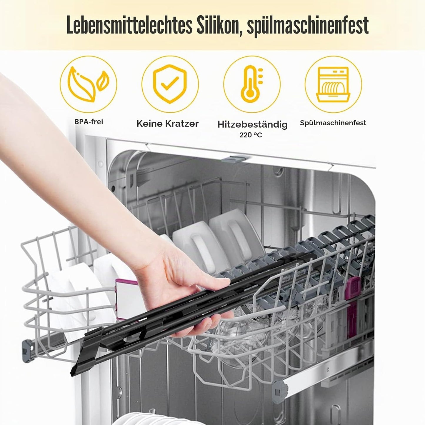 Dreieckiges Abtropfgestell für Spülbeckenecken, Schwarz