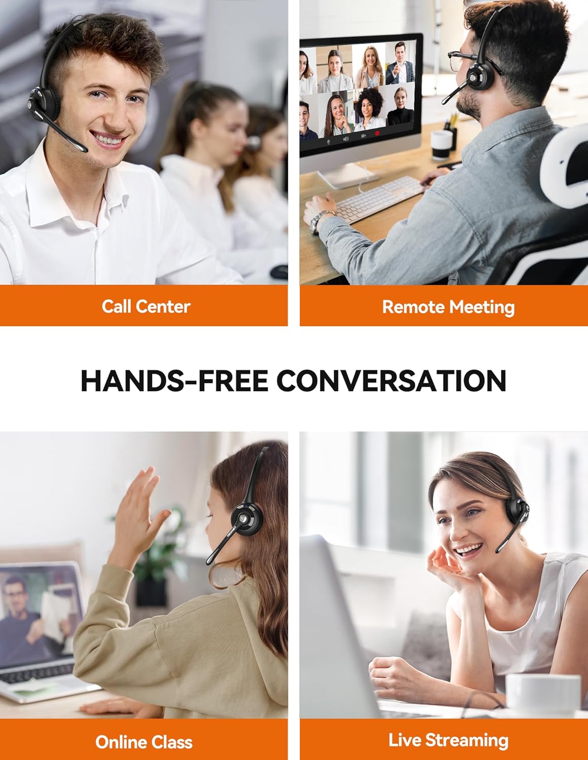 Bluetooth Headset HS004 mit Rauschunterdrückung, Black Bluetooth