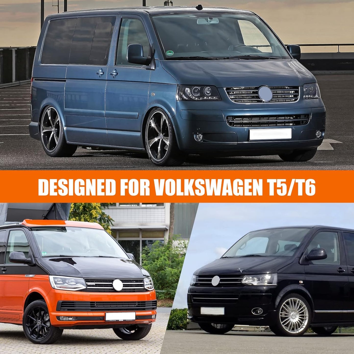 Autoabdeckung für VW T5 T6 LWB, Wetterfest UV-beständig, Schwarz, Maßgeschneidert für VW T5 T6 LWB, L530(490–530cm)