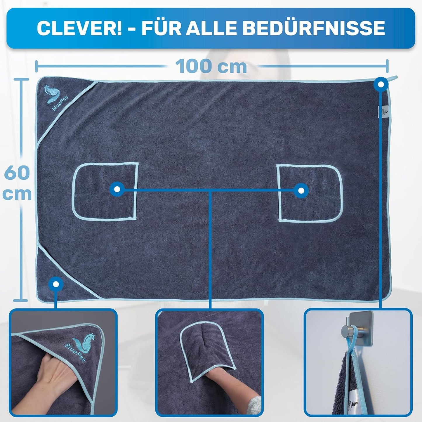 2 x Hundehandtücher, 2x Hundehandtuch