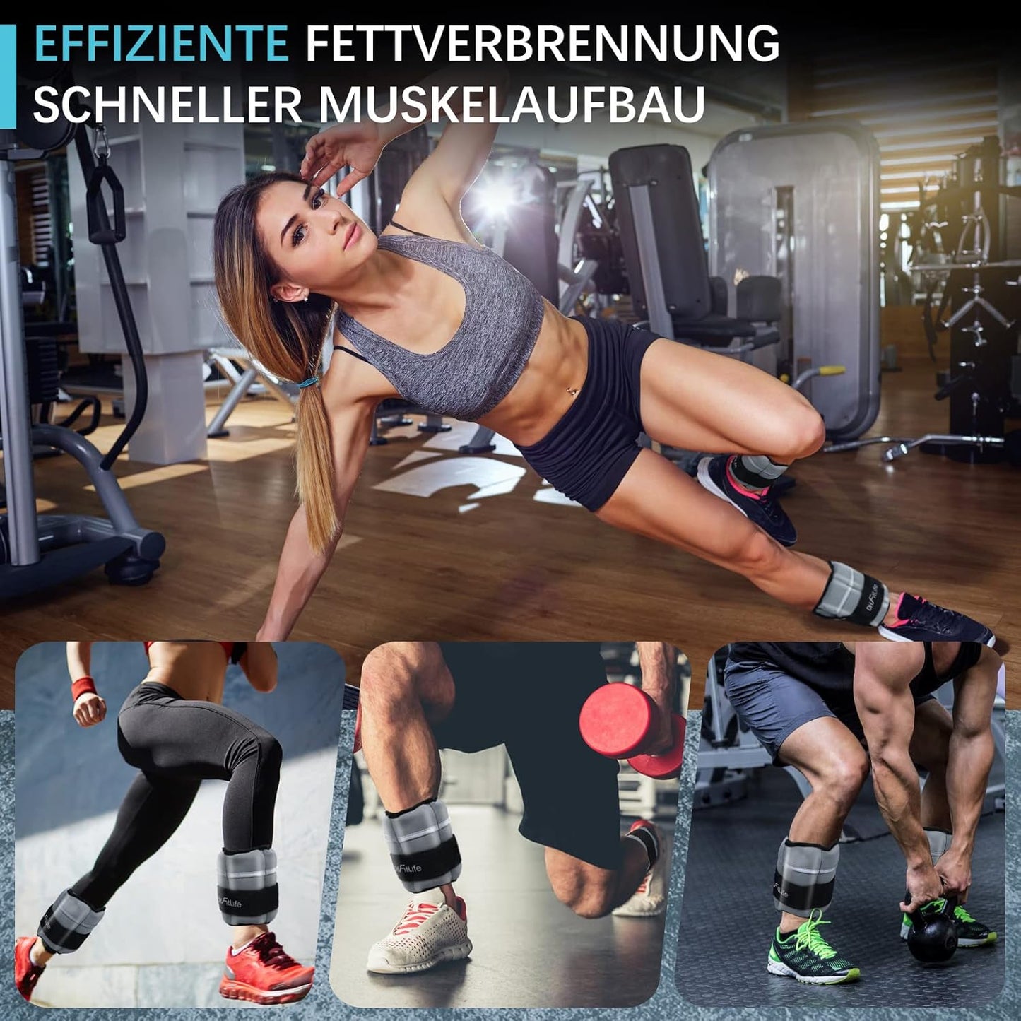 Verstellbare Fussgelenk-Gewichtsmanschetten 2er-Set, 4,5KG X 2