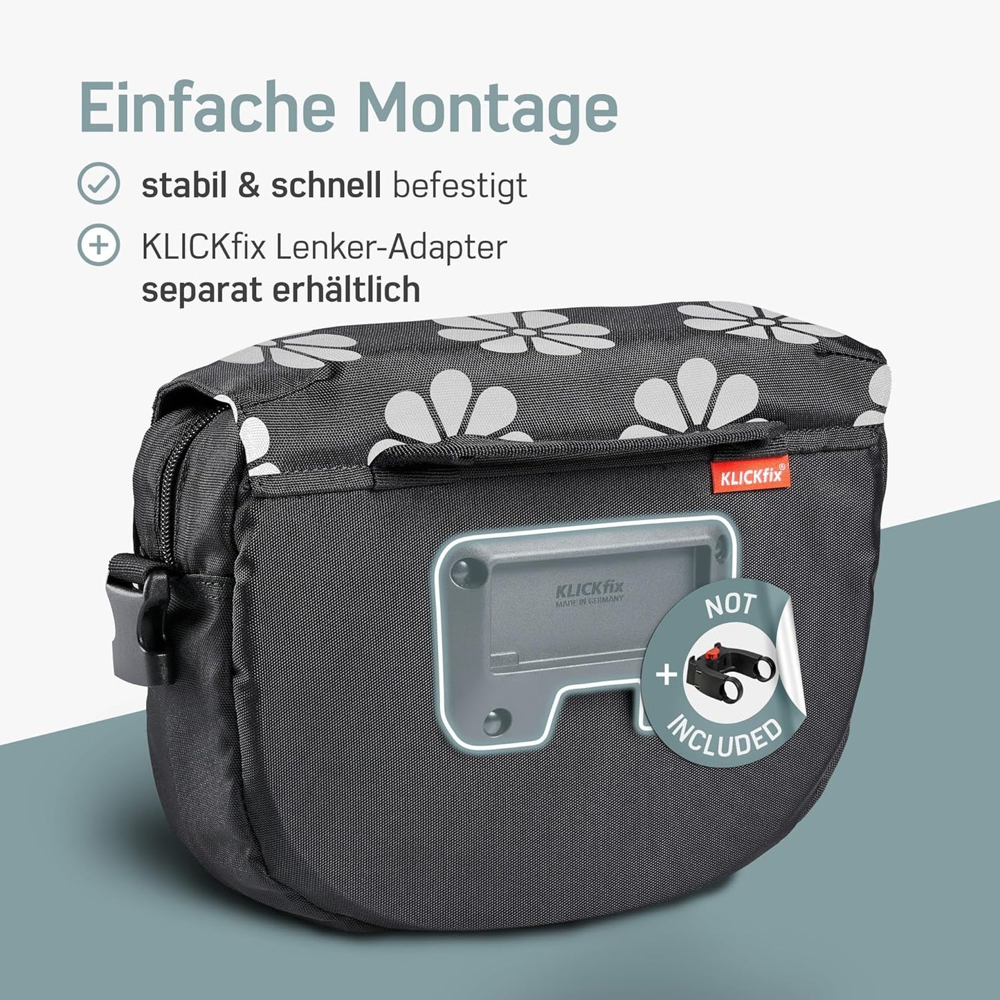Lenkertasche KLICKfix, Ohne Adapter, Blume Reflektor