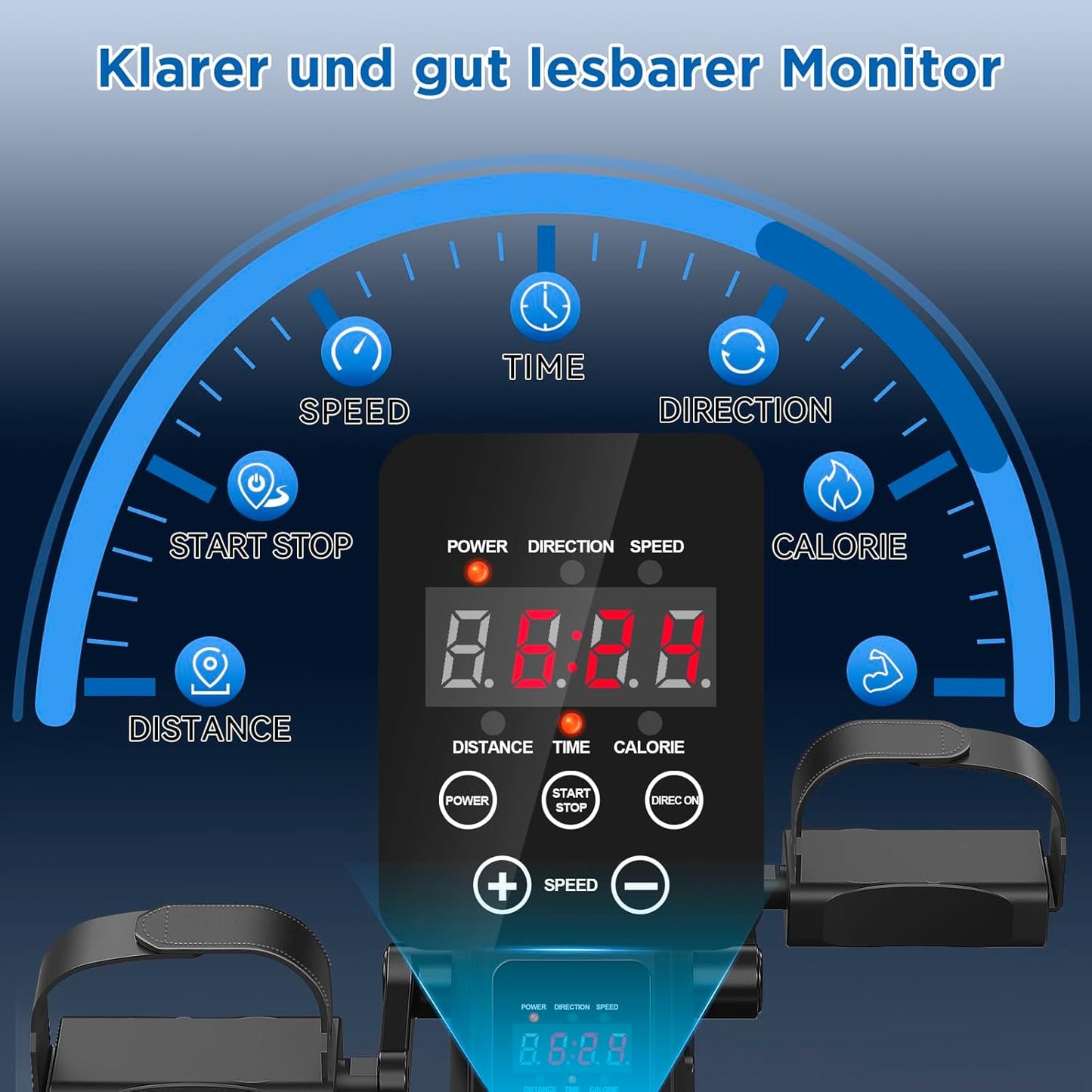 Elektrischer Mini Heimtrainer mit LCD & Fernbedienung, 10 Level