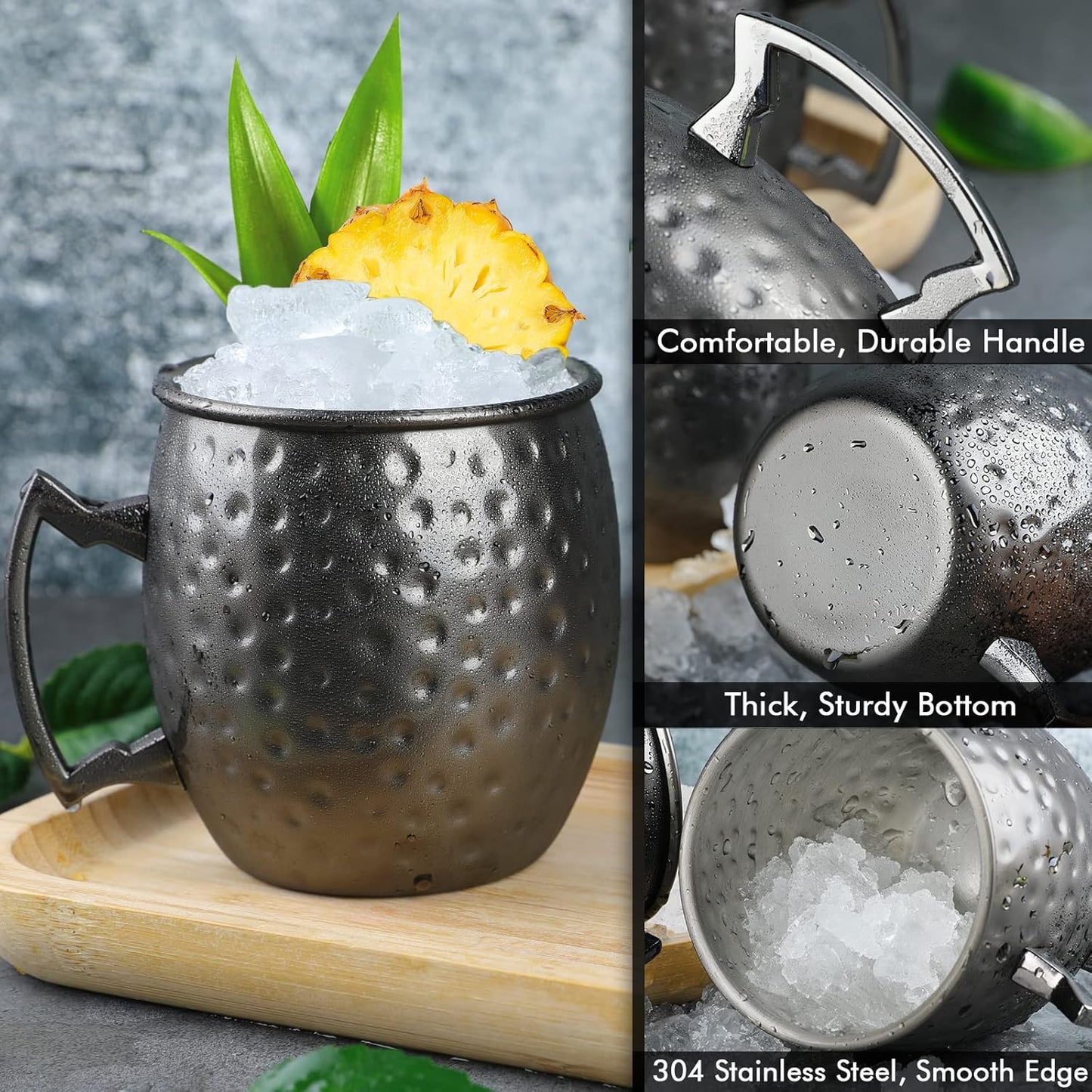 Moscow Mule Becher-Set, Schwarz