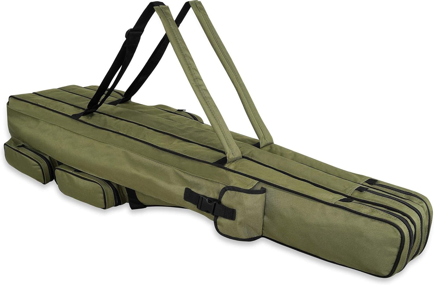 Rutentasche Rod Case mit 3 Ruten-Fächern, Dunkelgrün 3 Innenfächer 190 cm
