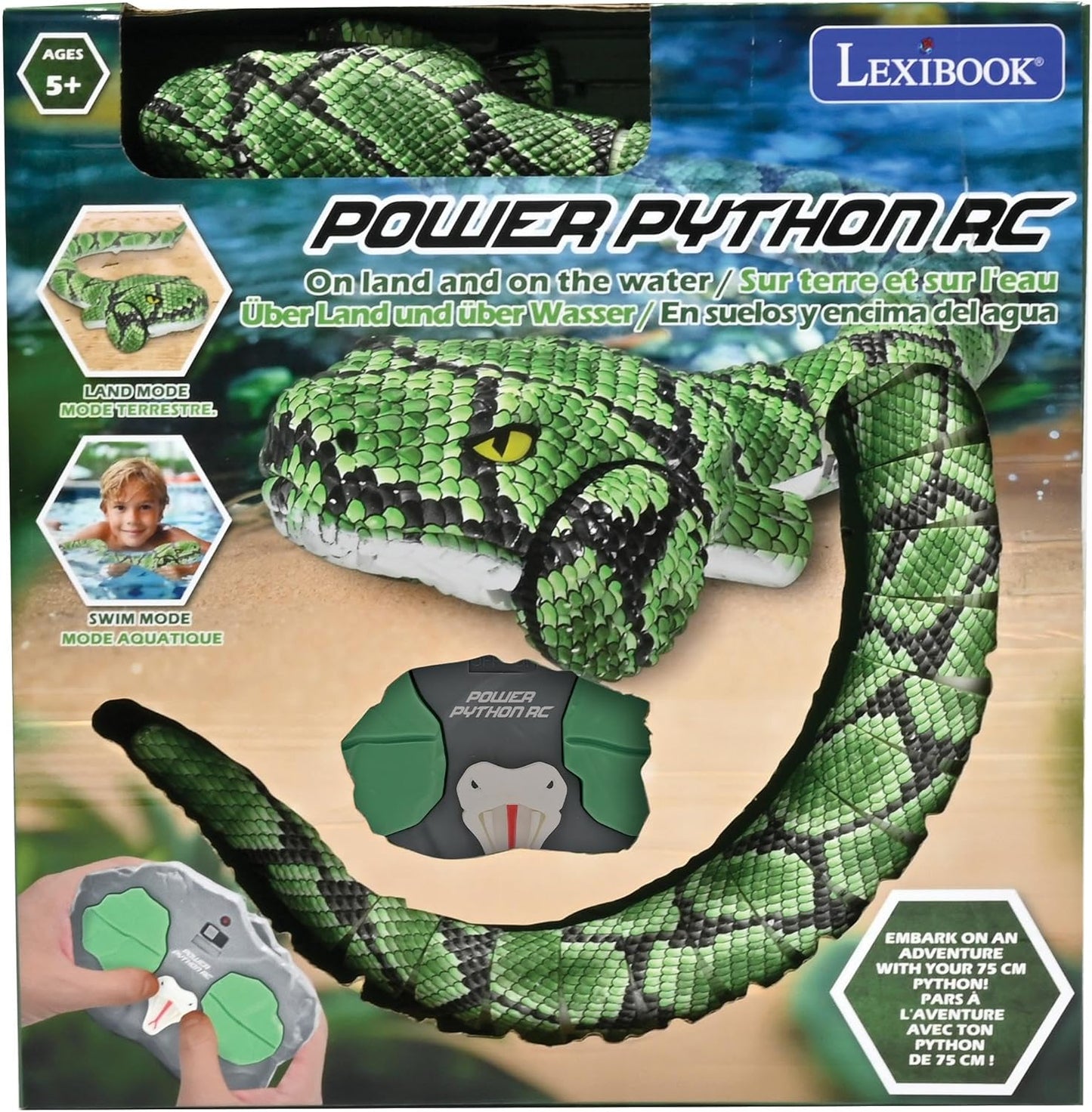 Funkgesteuerte Pythonschlange mit Land- und Wassermodus, Power Python RC _A