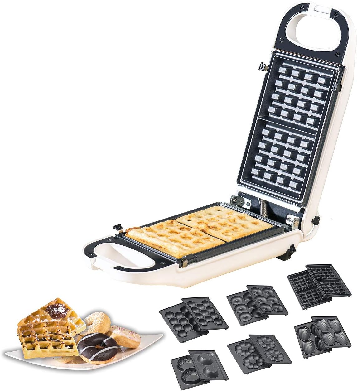 6in1 Snack-Maker mit Wechselplatten, Auswechselbare Formen