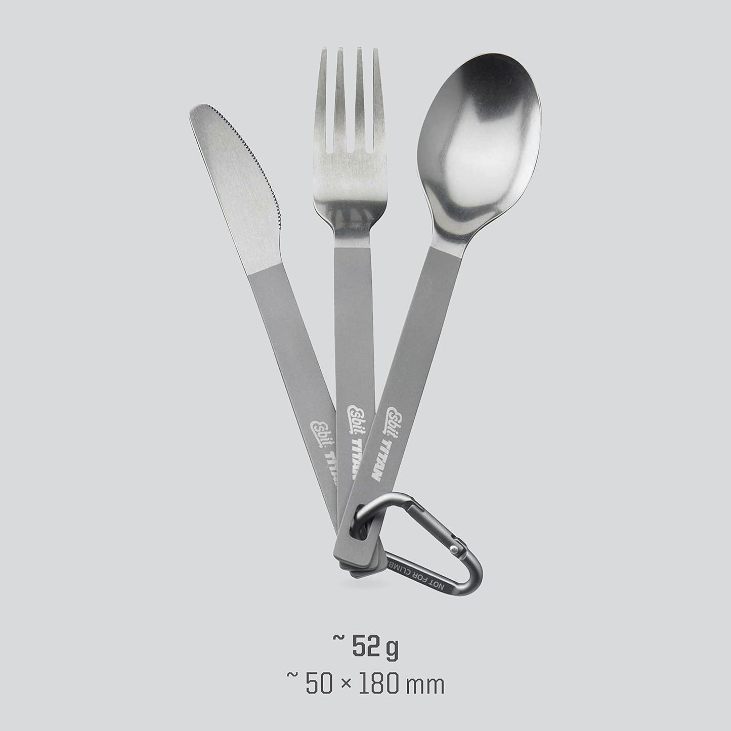 Titanbesteck 3-teiliges Set, ultraleicht, Silber