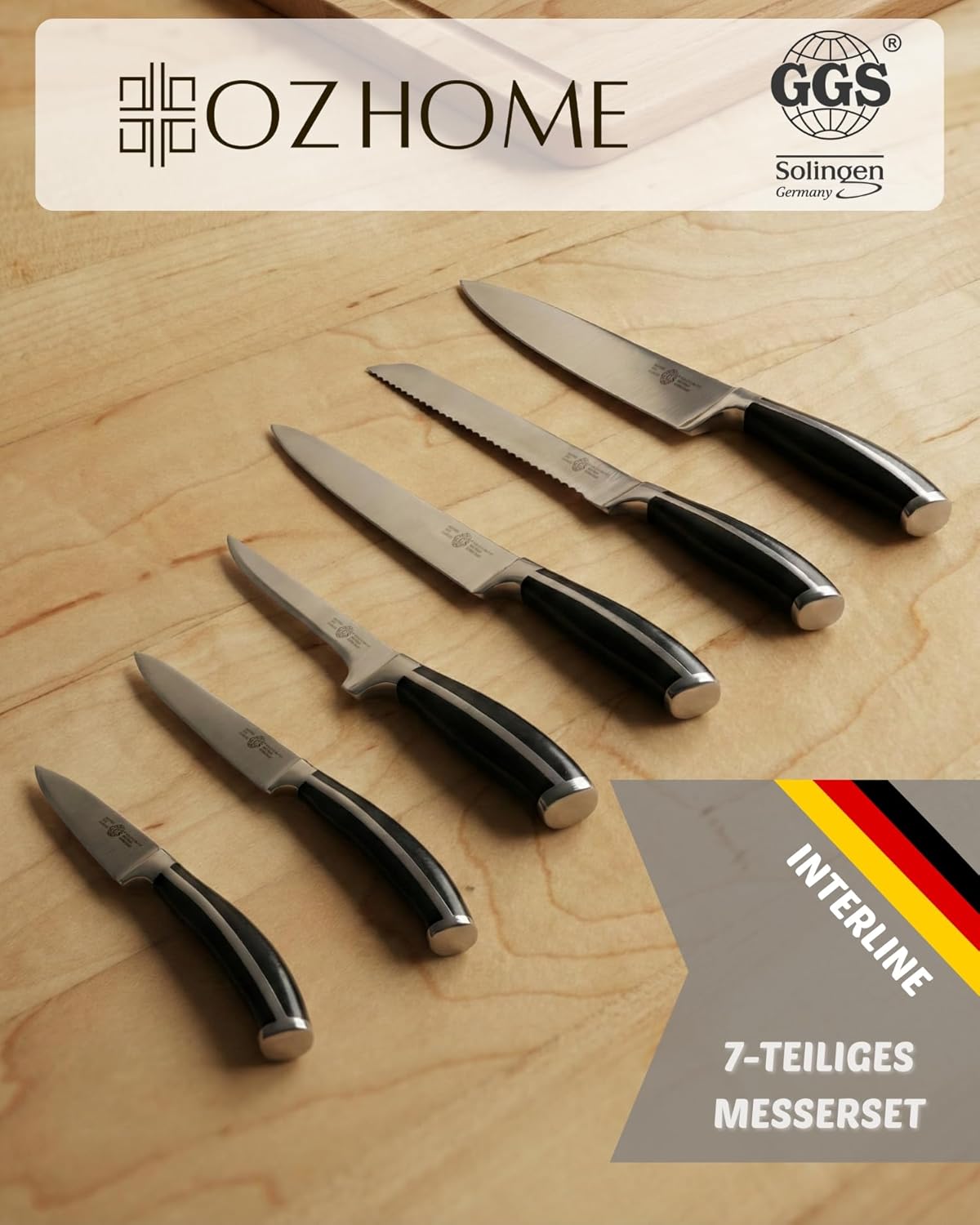 GGS Collection InterLine Messerblock mit 7-teiligem Messerset, InterLine – 7-teilig