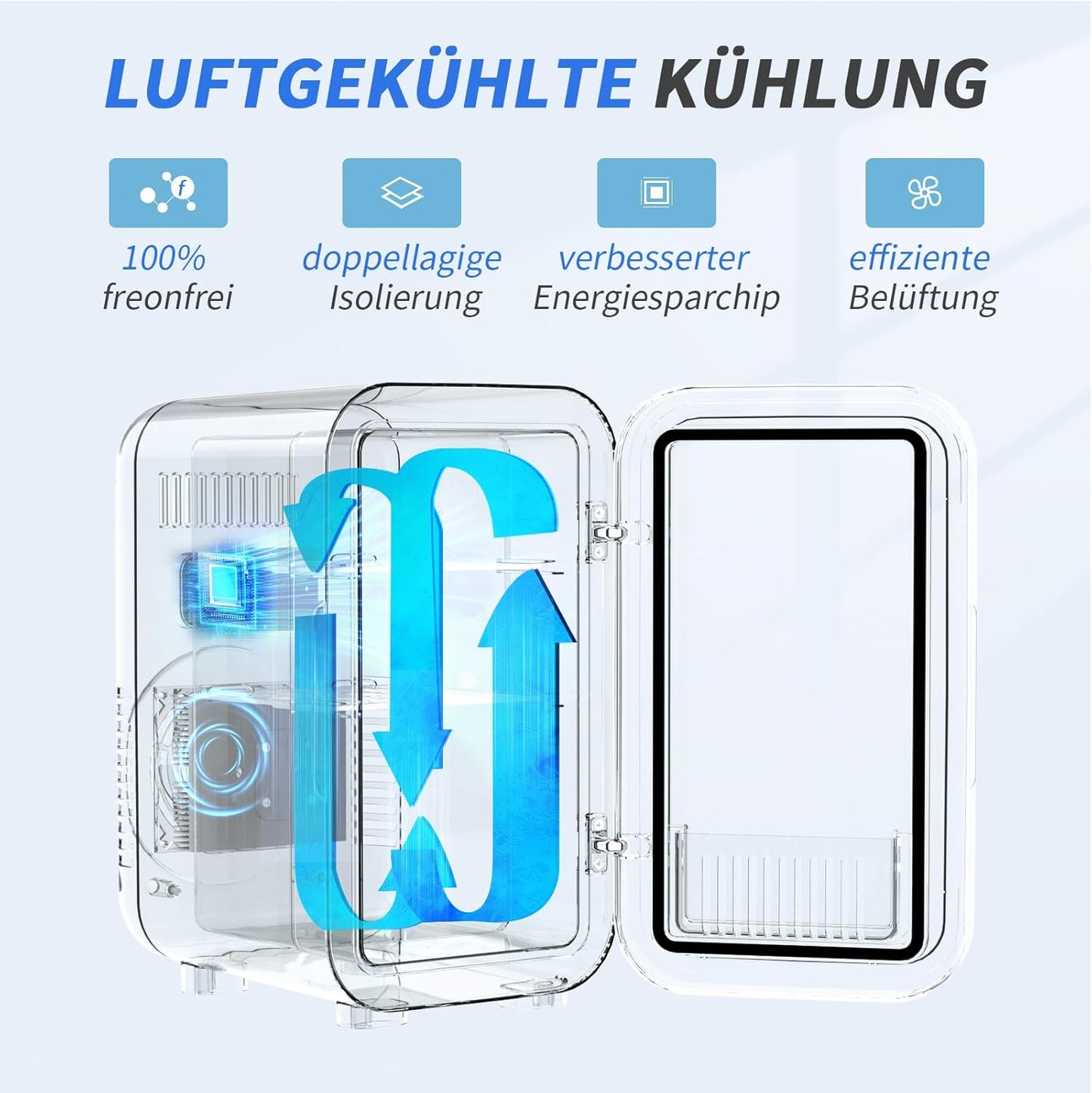 Mini-Kühlschrank 6L, tragbarer Thermoelektrik-Kühler, Lila
