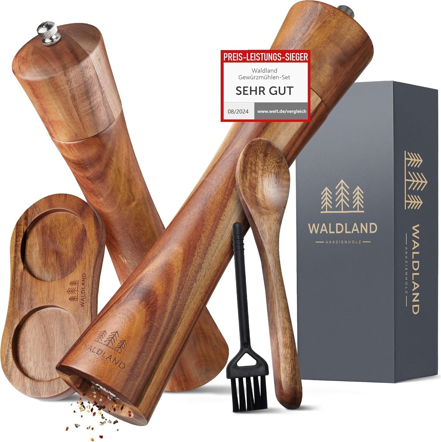 Salz- und Pfeffermühlen-Set mit Keramikmahlwerk, 21