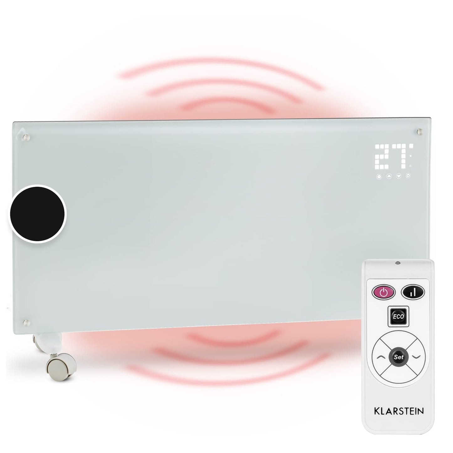 Bornholm Elektroheizung mit Bodenrollen, Weiss Bornholm