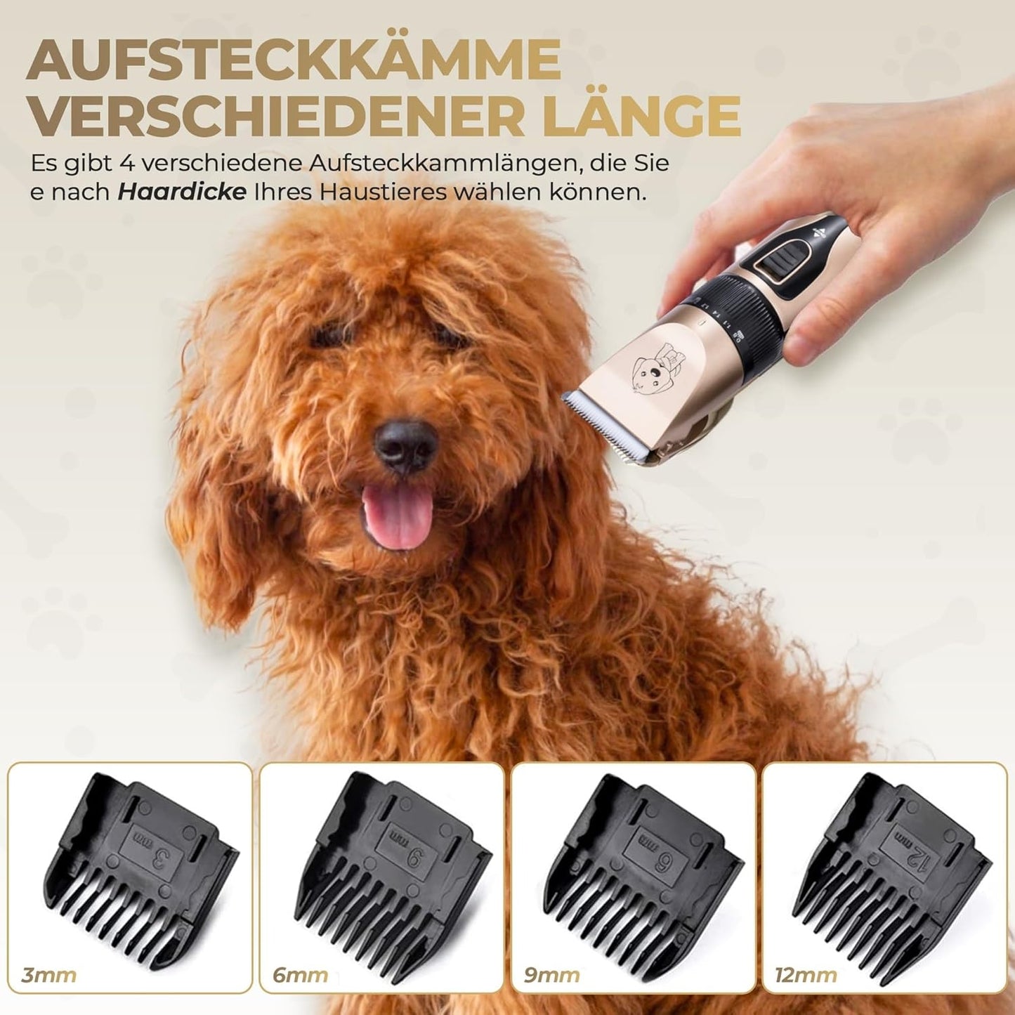 Hundeschermaschine mit Reinigungsbürste