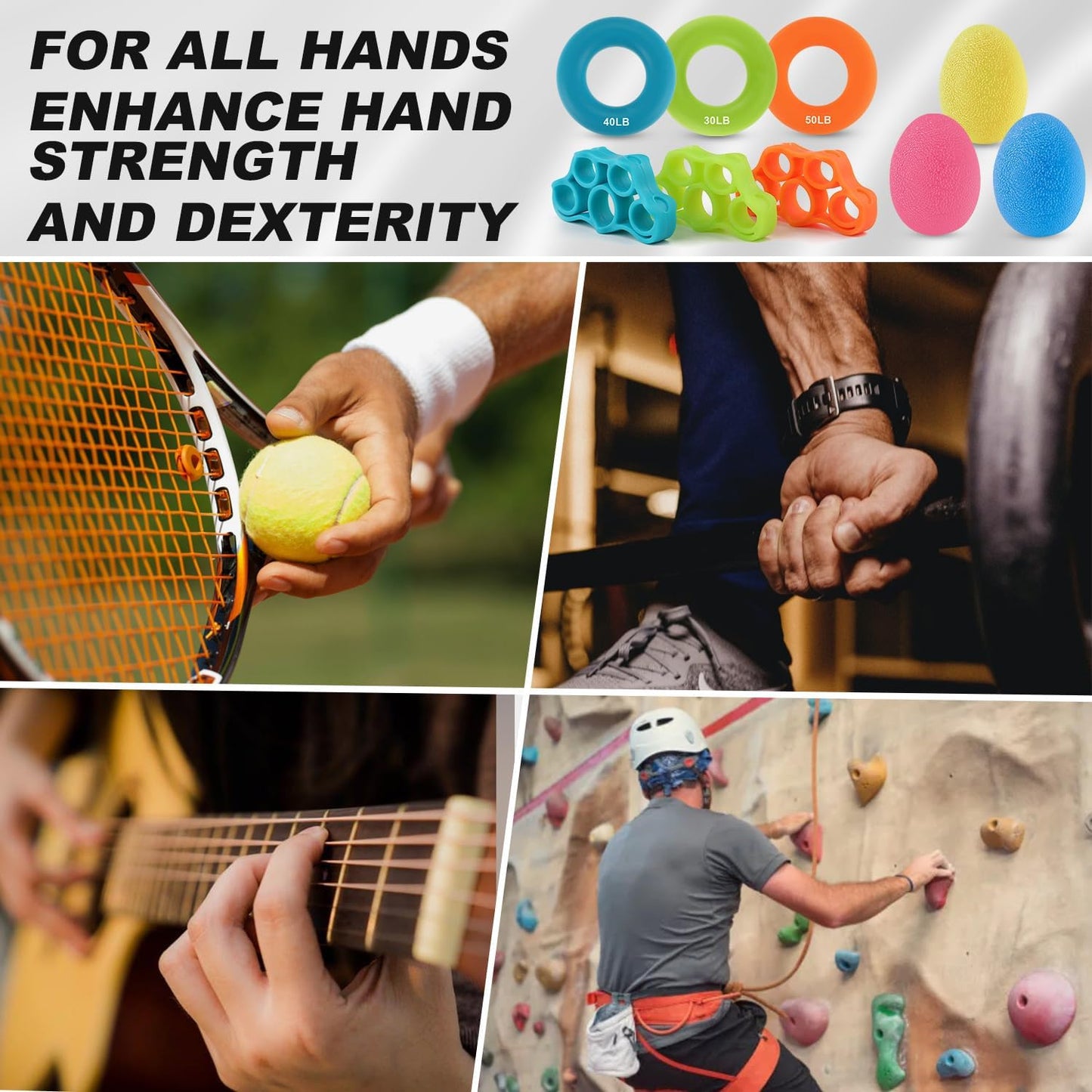 Fingertrainer-Set für Hand- und Unterarmkräftigung