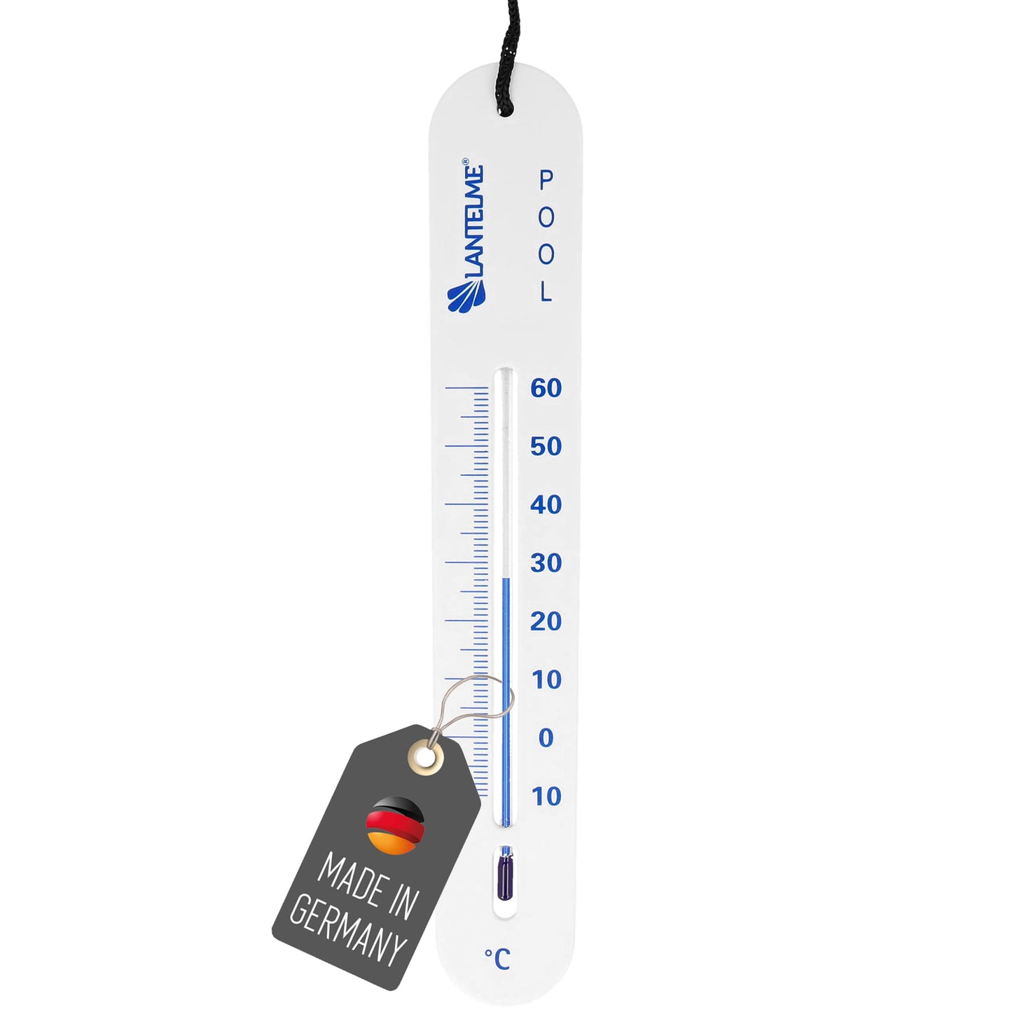 Sinkendes Poolthermometer mit Schnur, Weiss