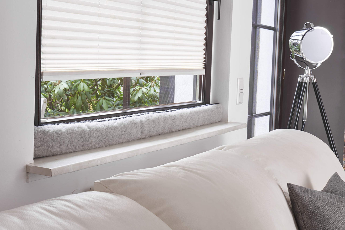Zugluftstopper für Fenster, Grau 120 cm