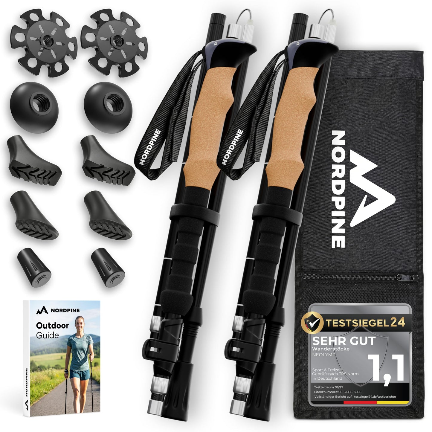 Ultraleichte faltbare Trekkingstöcke, Aluminum 100-120cm