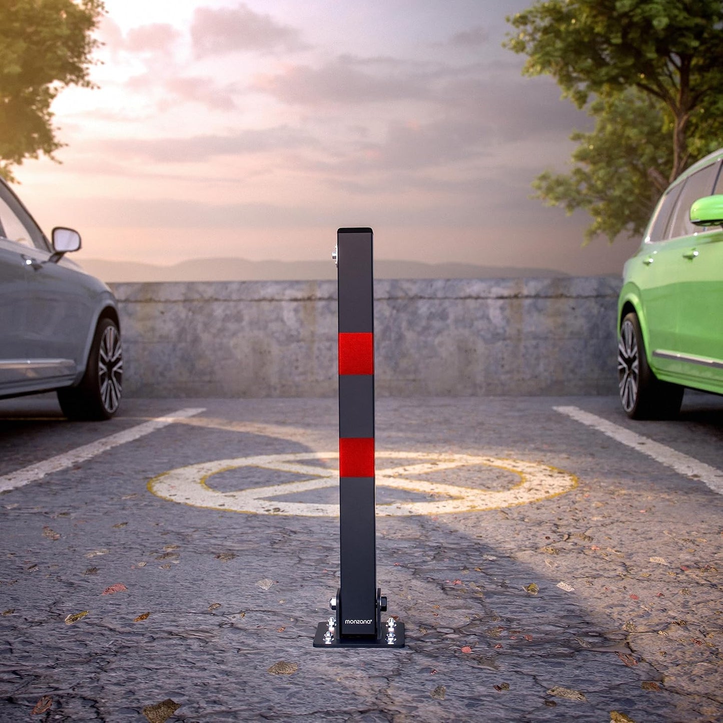 Klappbare Parkplatzsperre mit 3 Schlüsseln, 1