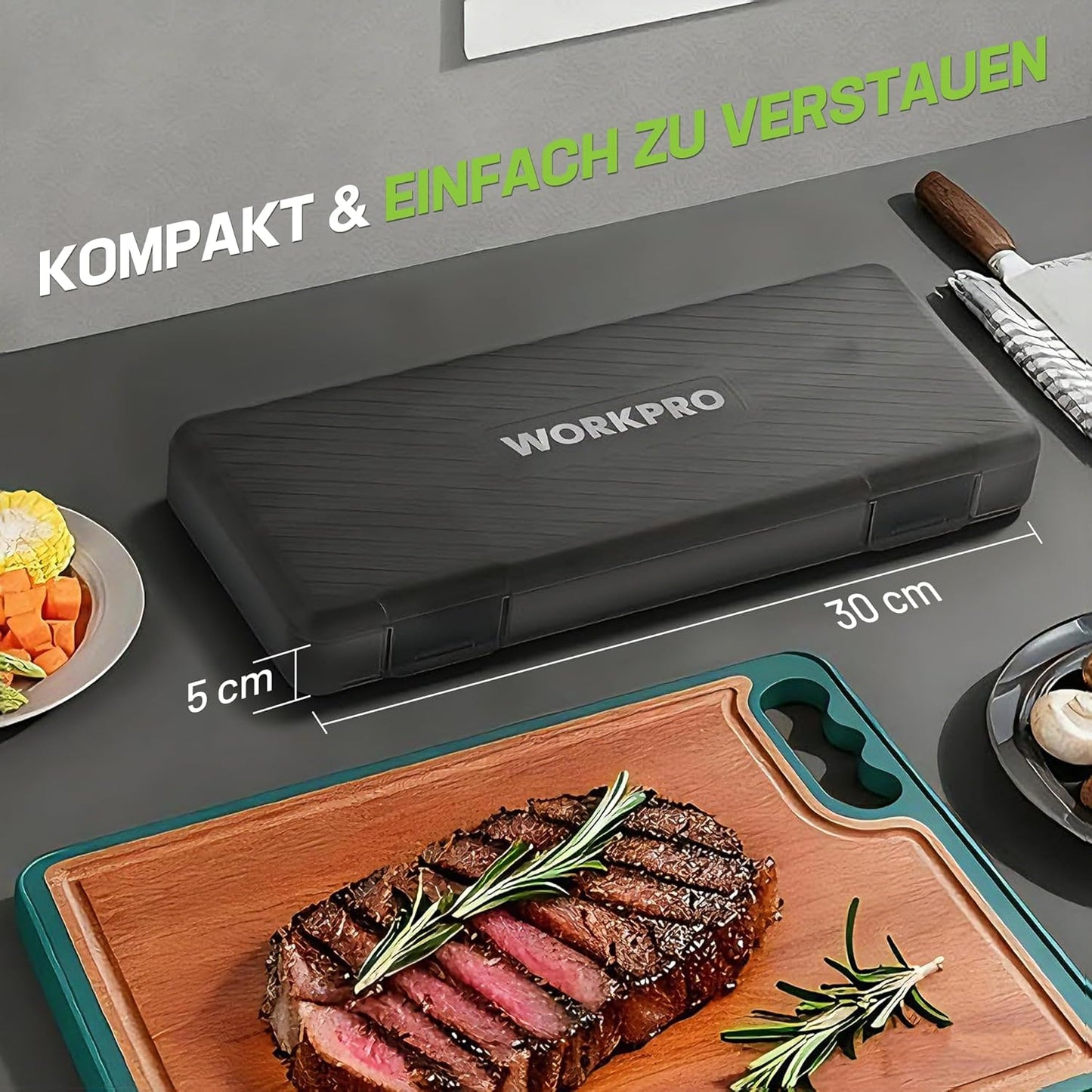 Elektromesser Set mit Akku, Weiss
