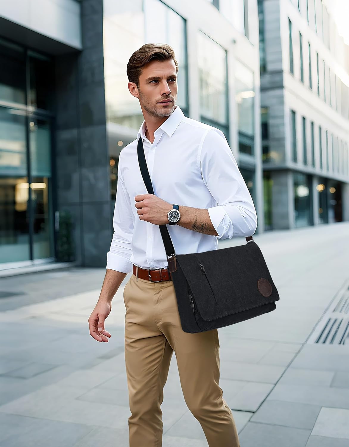 Laptoptasche für Herren, 14 Zoll Schwarz