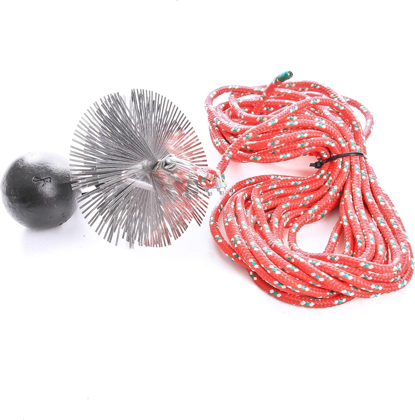 Kaminbesen-Set mit Zugseil und Gewicht (18cm, 10m), Besen 18cm Zugseil 10m