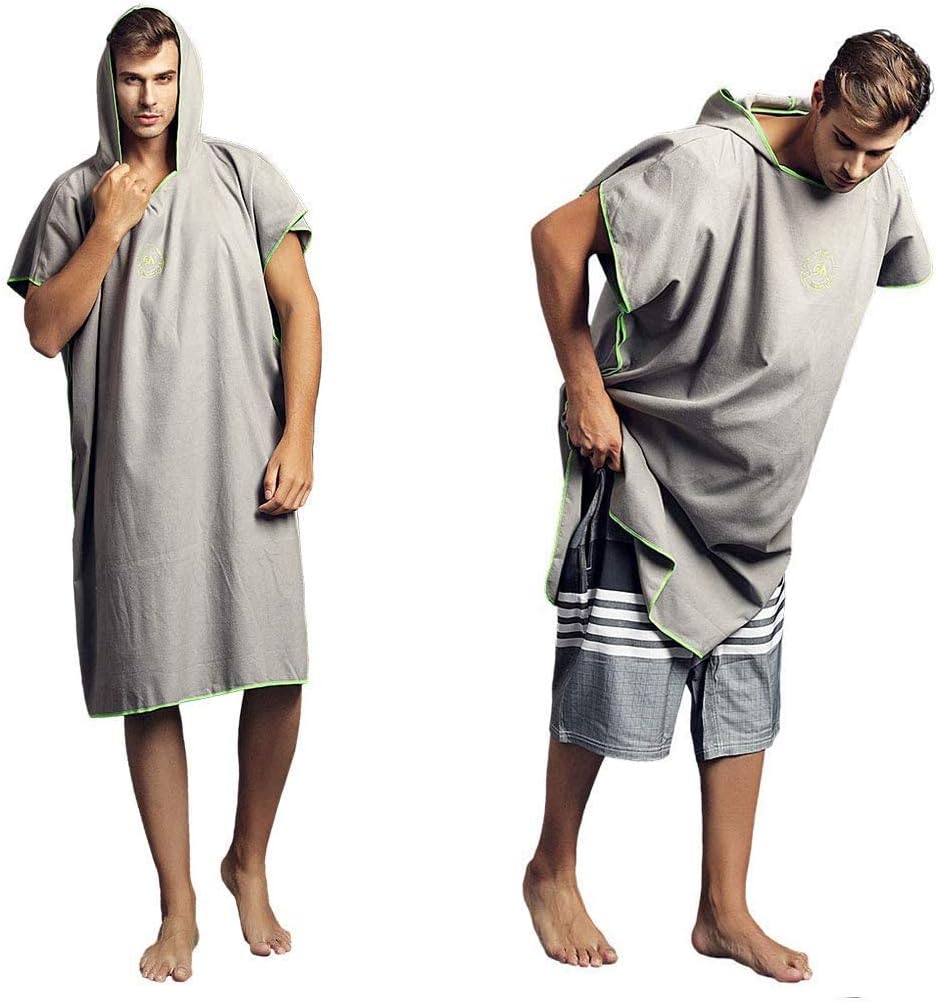 Surf Poncho mit Kapuze, Grau