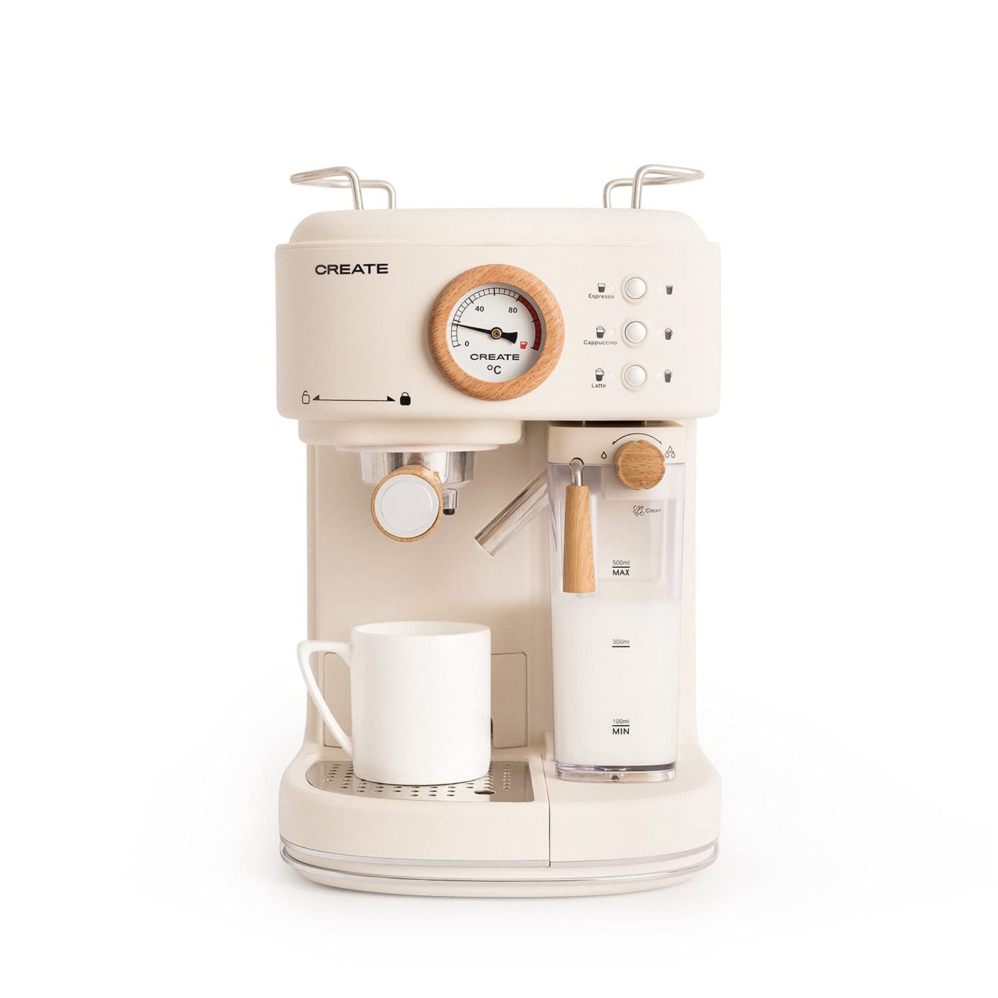 Thera Retro Pro Halbautomatische Kaffeemaschine, Cremeweiss