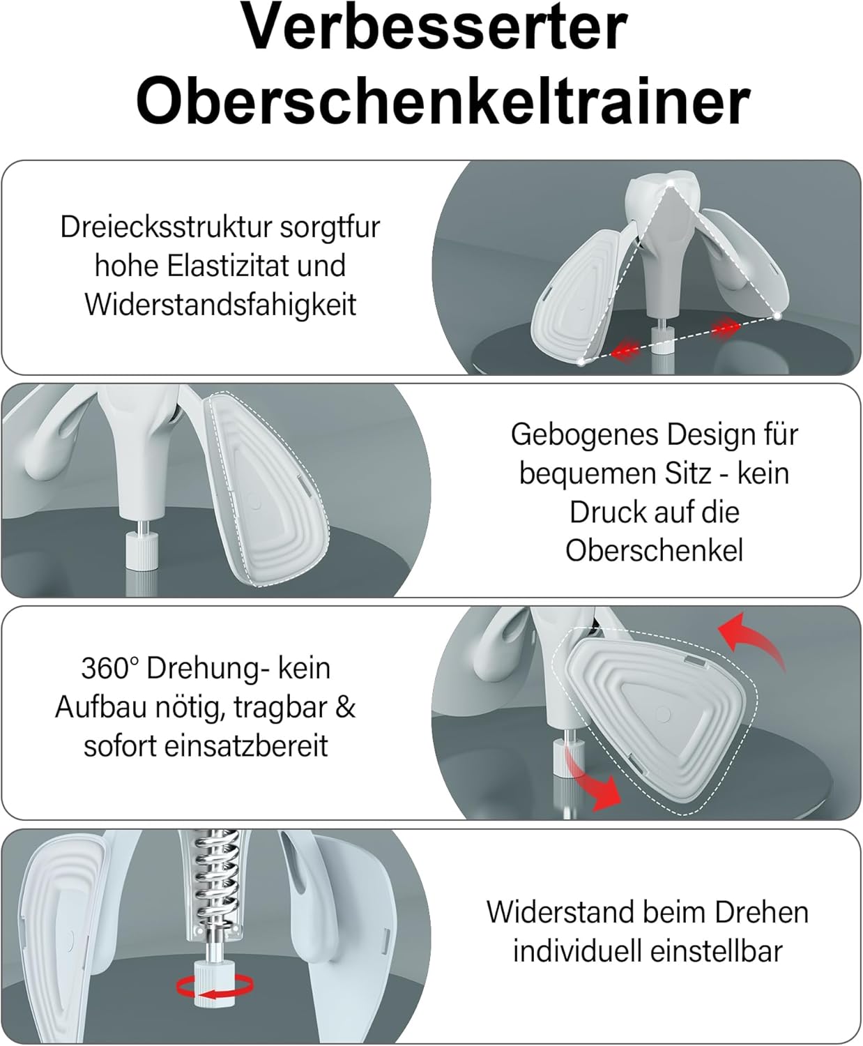 Oberschenkel- und Beckenbodentrainer, Grau