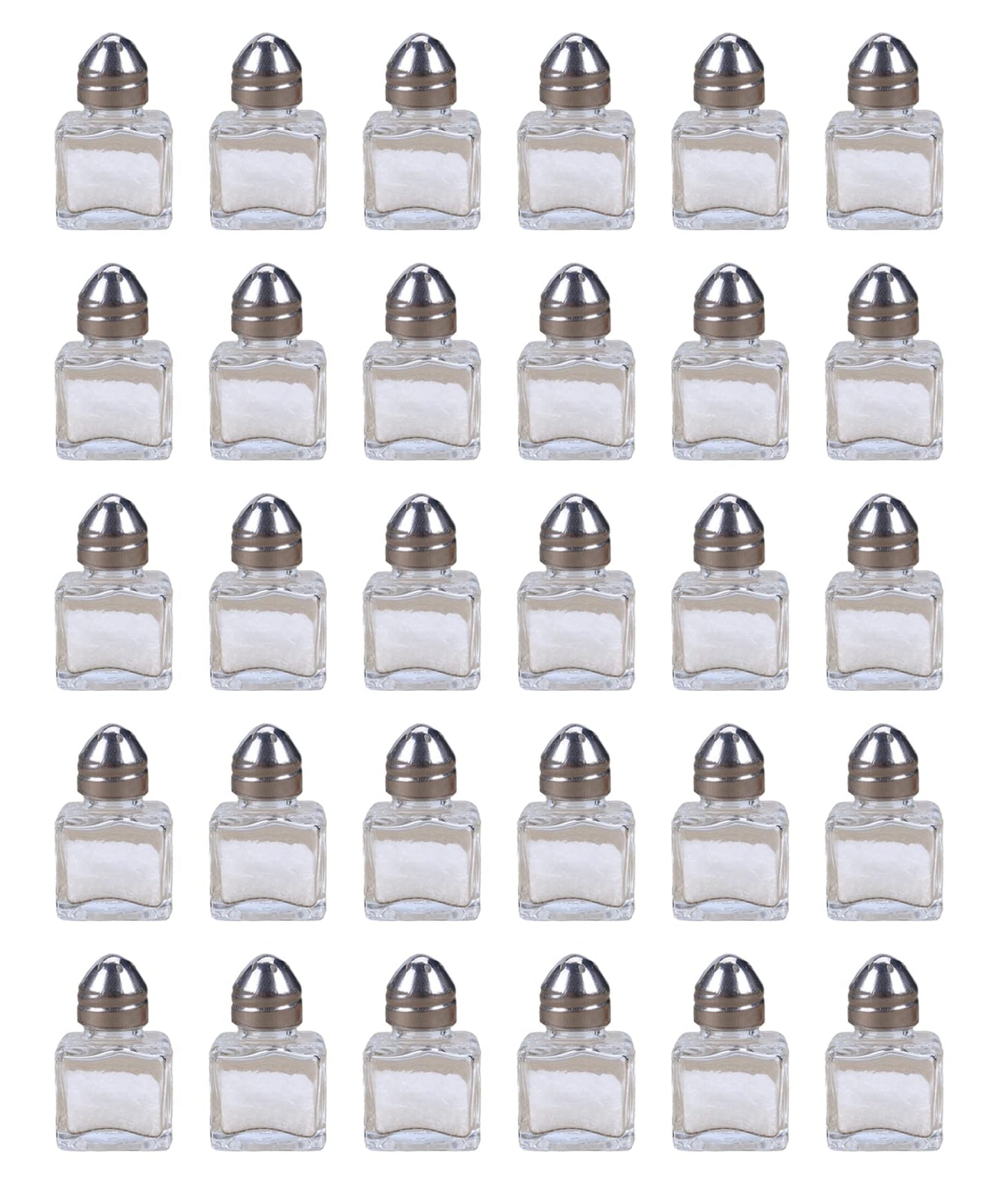 30er-Set Mini-Salz- und Pfefferstreuer, Quadtratisch