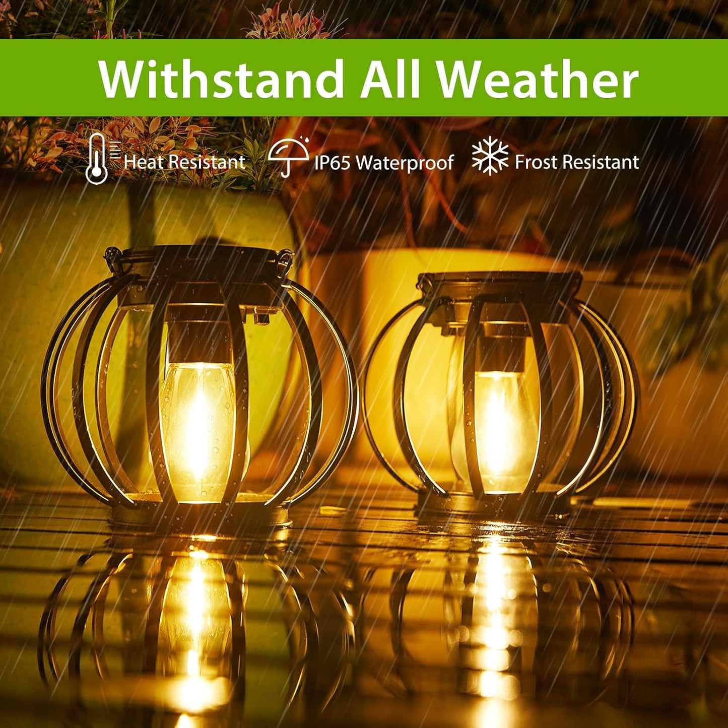 2er-Set Solarlampen, 2 Stück Schwarz Rund