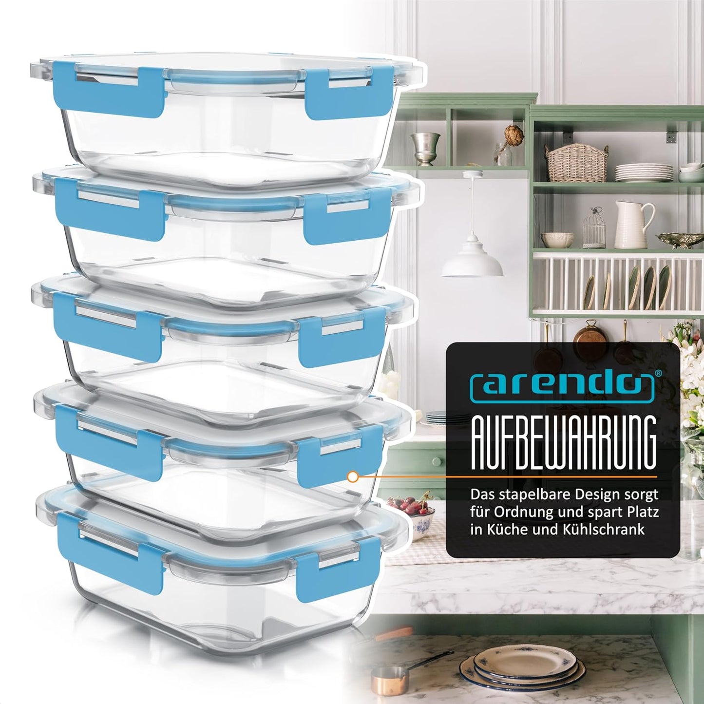 Glas-Lunchboxen Set