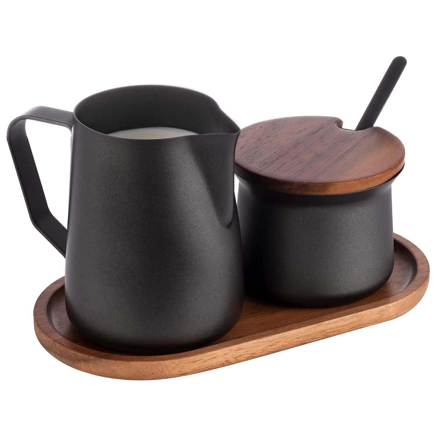 Milch- und Zucker-Set, Schwarz