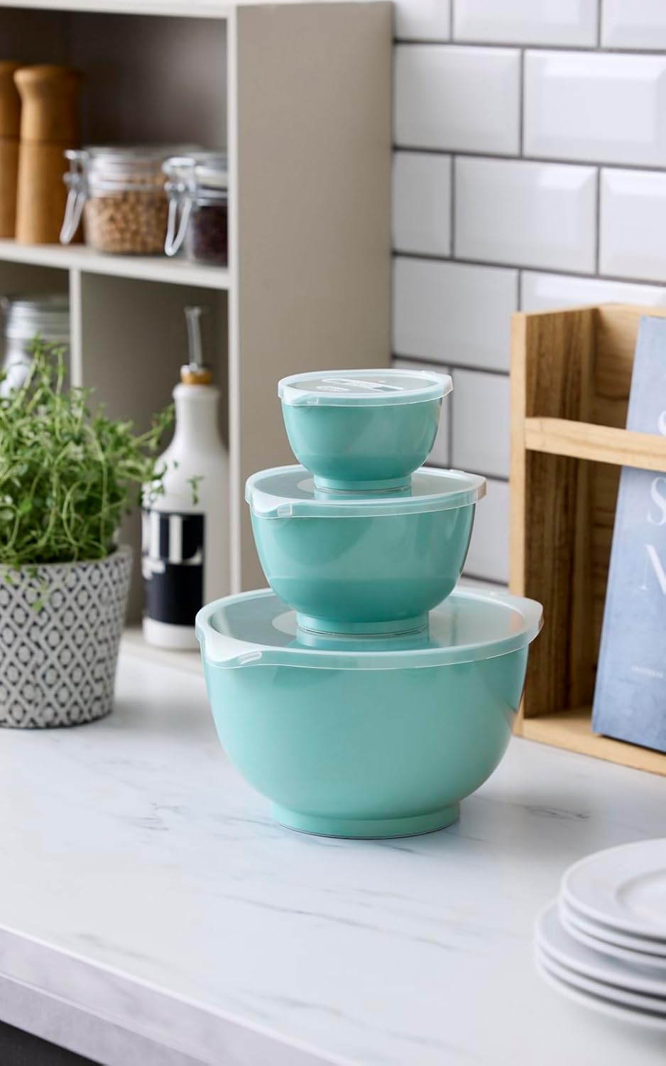 6-teiliges Margrethe Rührschüssel-Set, 22,7 x 22,7 x 15,6 Nordic Green