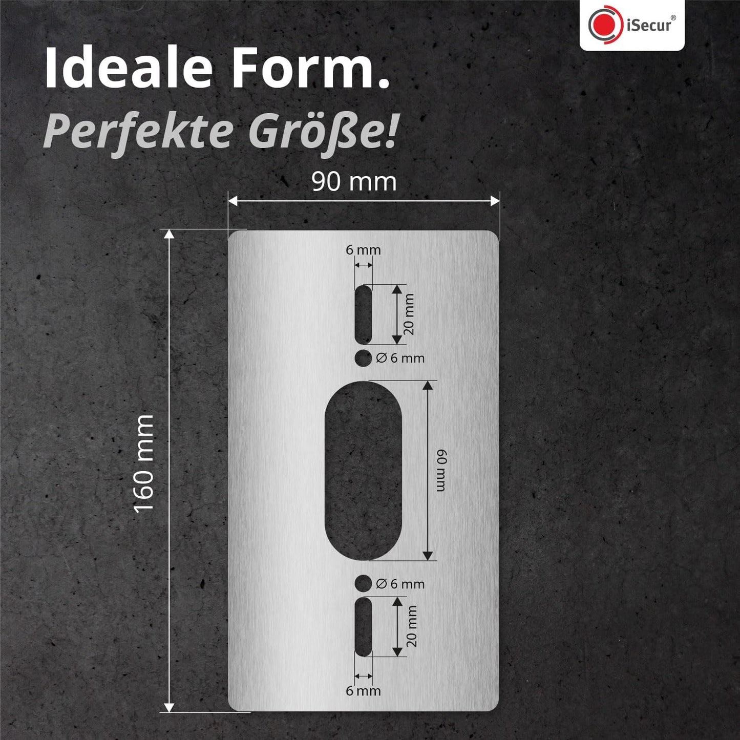 Blende für Akku-Videotürklingel, 90 x 160 mm / Edelstahl