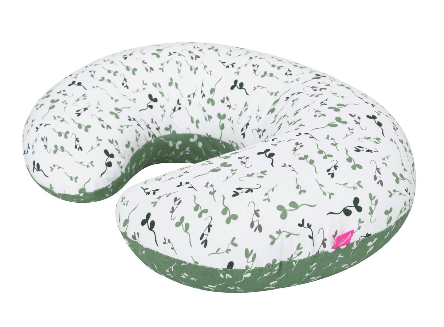 Ergonomisches Stillkissen, Öko-Tex Standard 100, Grüne Blätter