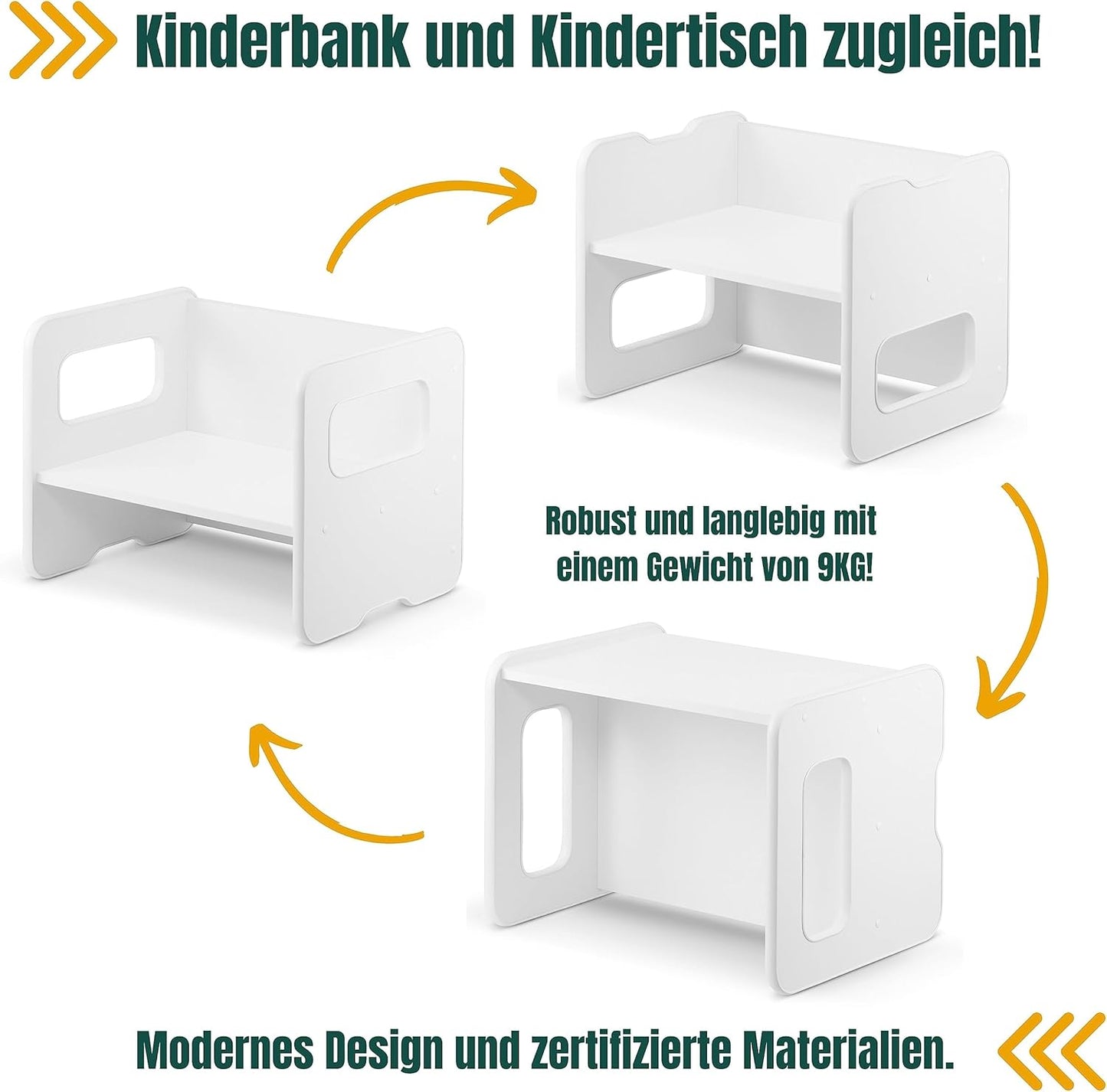 Multifunktionale Kindersitzbank, Weiss