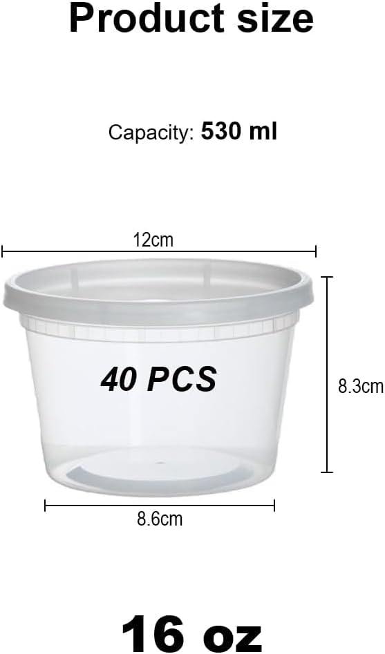 Auslaufsicheres Vorratsdosen-Set, 40 Stück, 40 Sets - 16 oz
