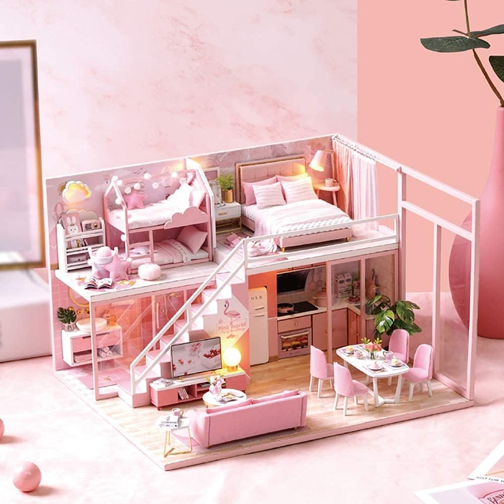 Miniatur Puppenhaus-Kit mit LED, Treffen Sie Schönheit