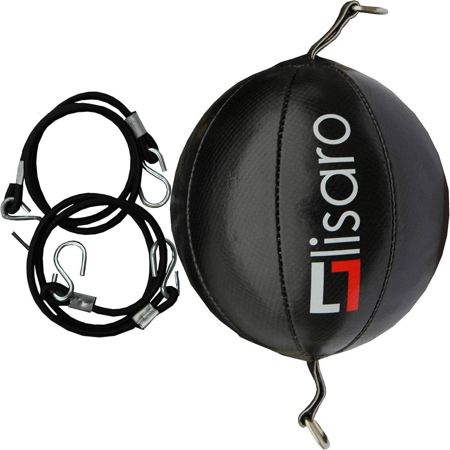 Doppelendball mit elastischen Spanngurten, schwarz/rot
