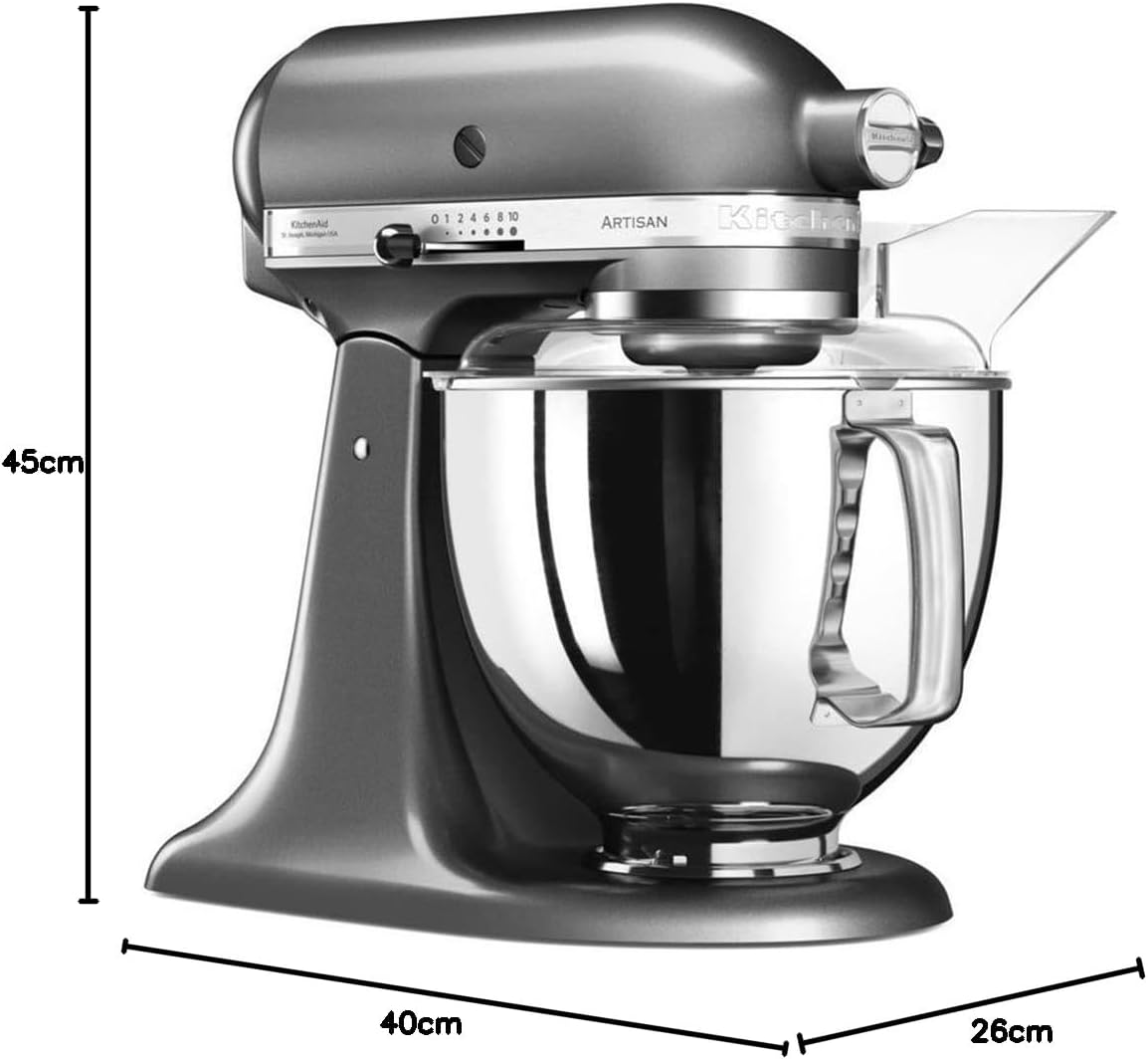 Küchenmaschine Artisan 5KSM175PS mit Zubehör, 4,8 Liter Kontur Silber