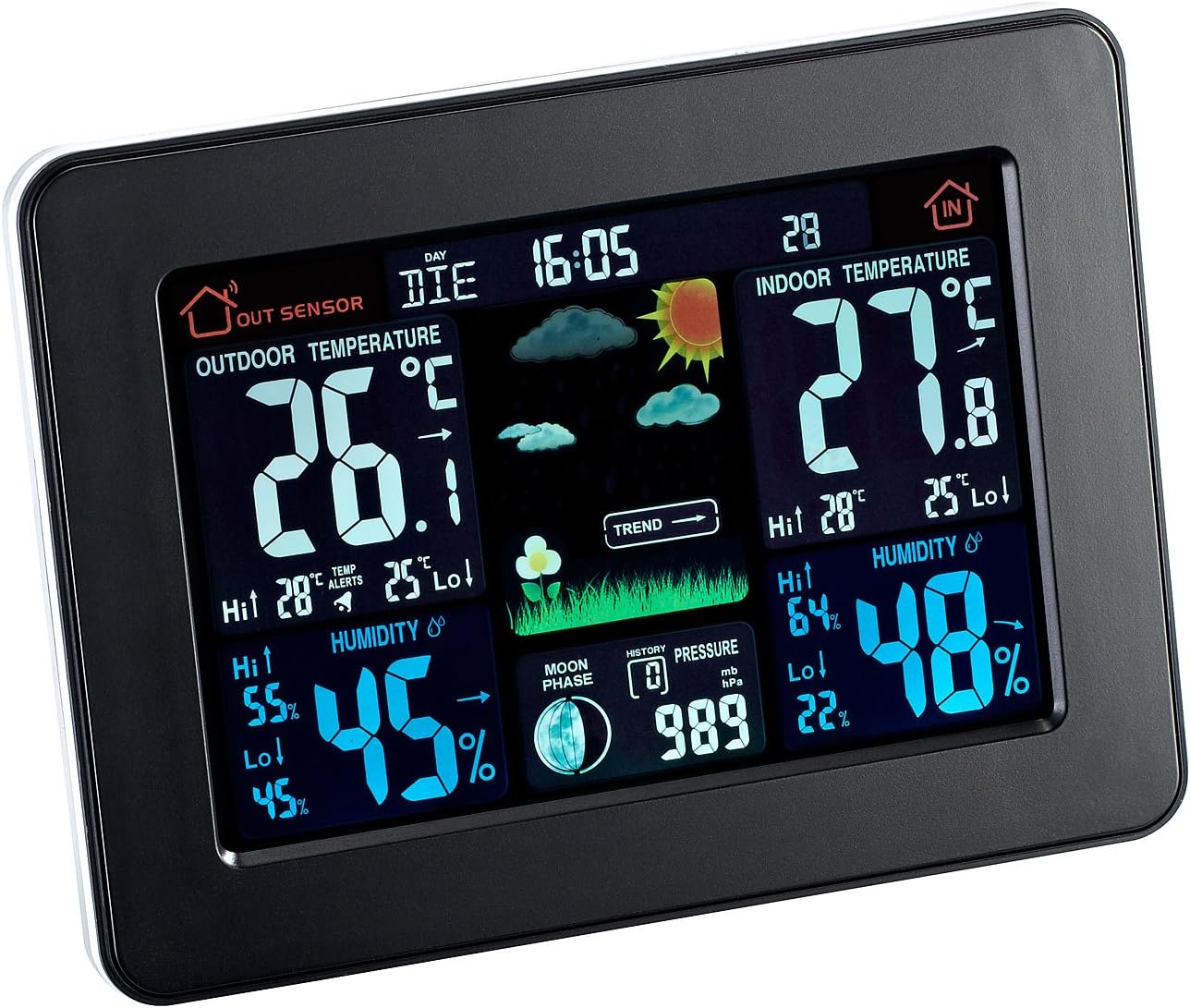 Funk-Wetterstation mit Farbdisplay und Aussensensor