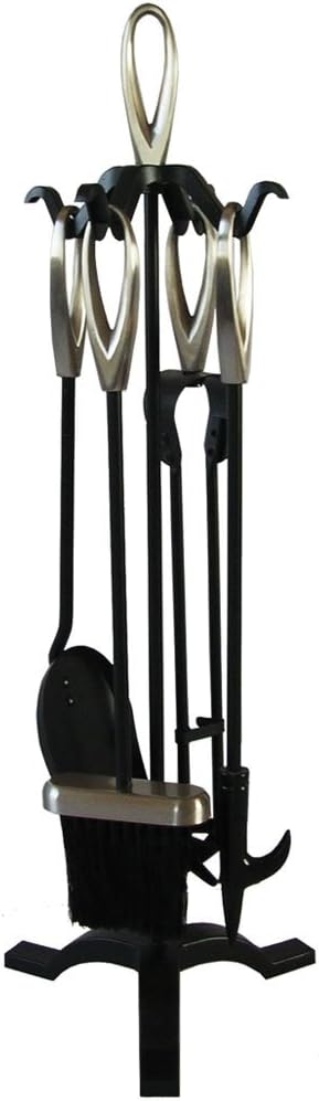 Buxton Kaminbesteck-Set, Schwarz & Nickel