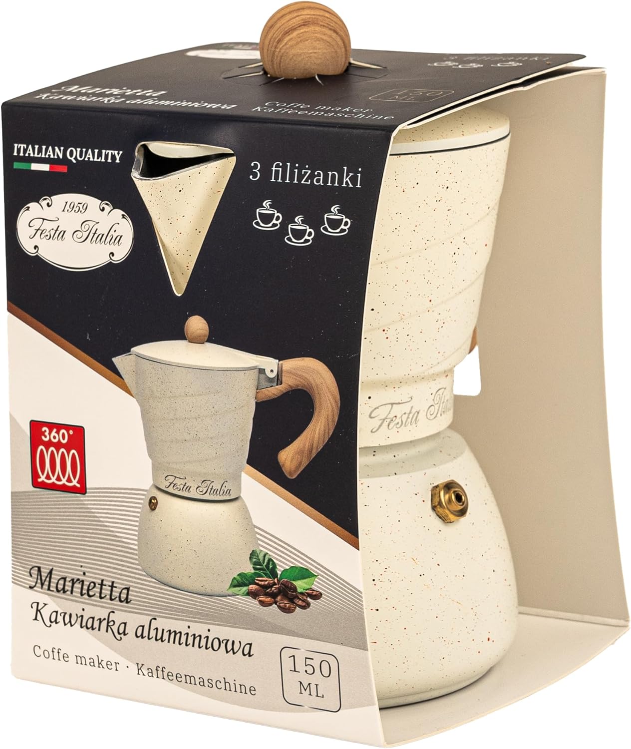 Espressokocher für 3 Tassen, 3 Tassen