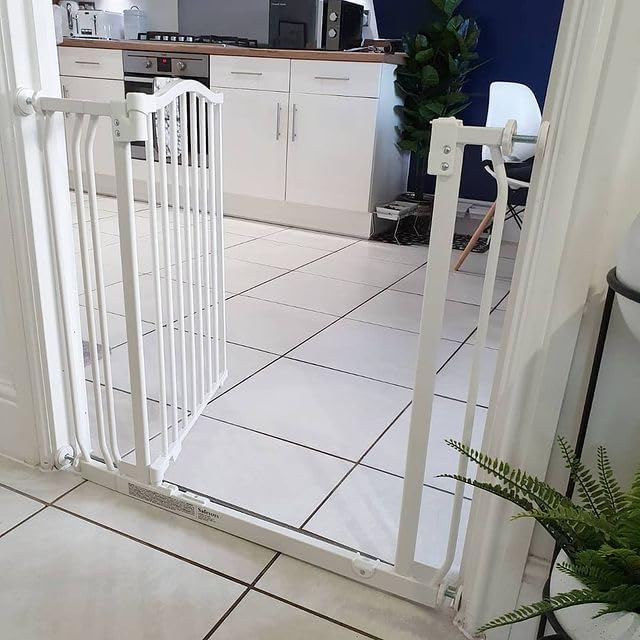 8372 Gebogenes Hundetor, 71cm - 80cm Weiss