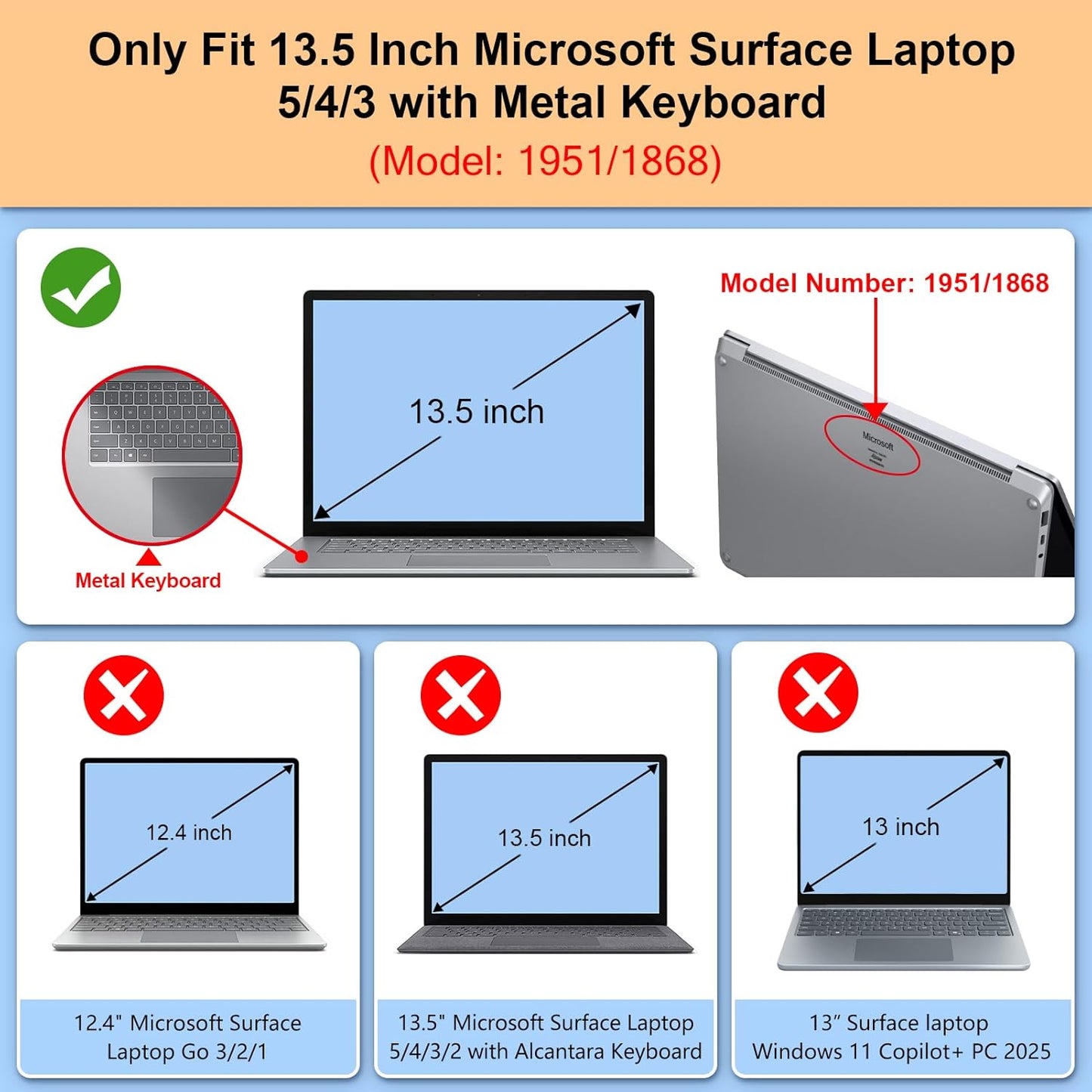 Schutzhülle für 13,5" Surface Laptop 5/4/3, *Transparent