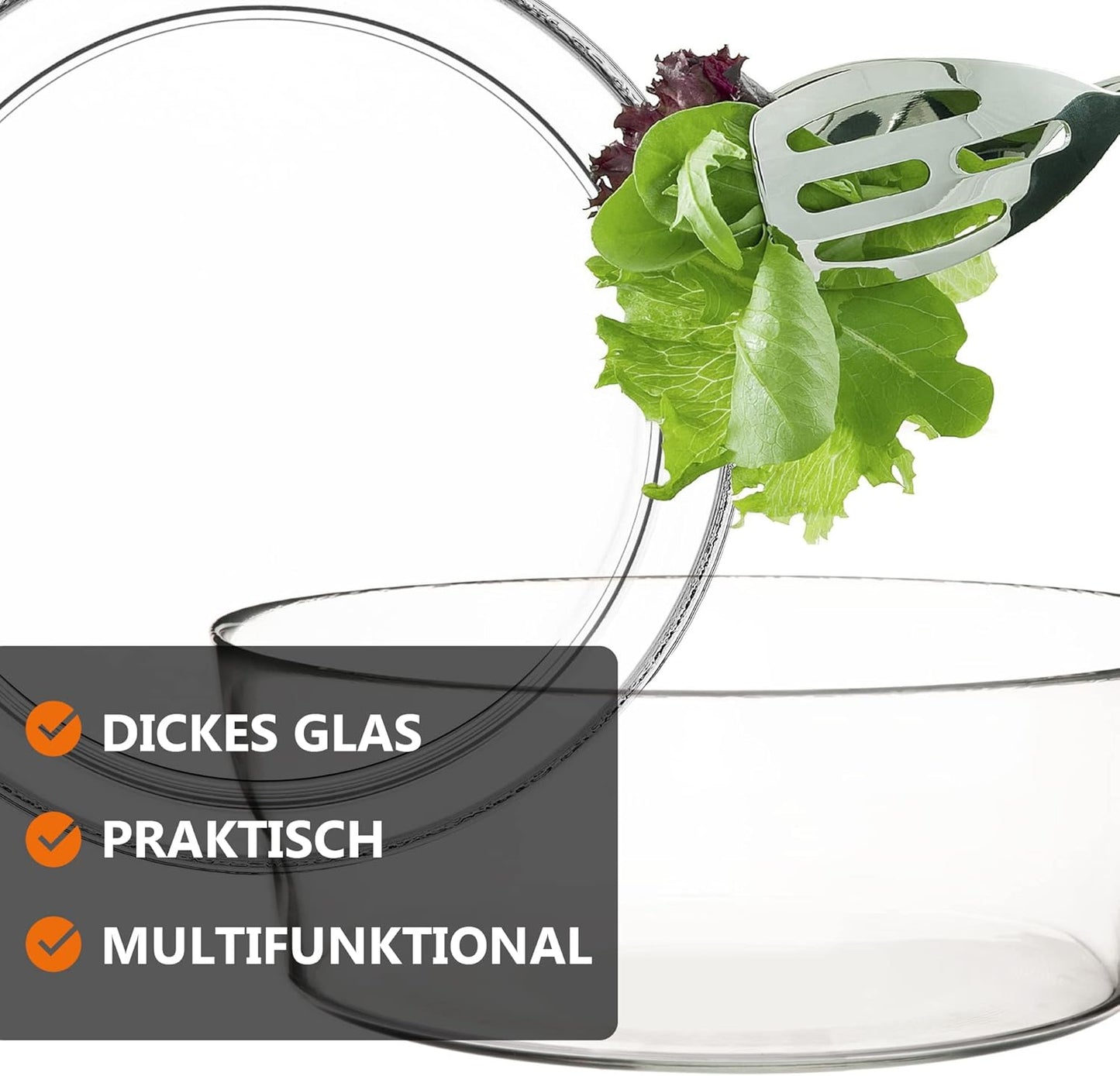 Runde Glasschale für Salat oder Obst
